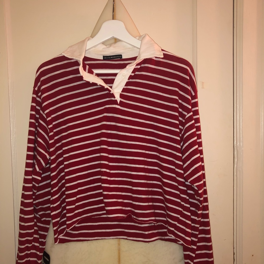 Brandy Melville Striped Polo Tee